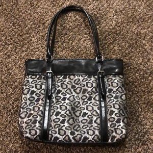 Black and Grey Animal print tote